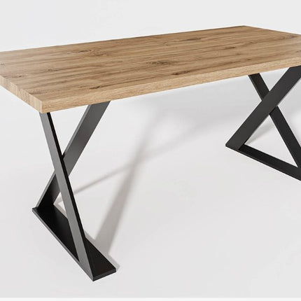 Classic X solid oak dining table for hotels, restaurants and offices – made to order, logo engraving available
