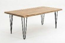 Nature Pin Live Edge solid oak dining table for hotels, restaurants and offices – made to order, logo engraving available