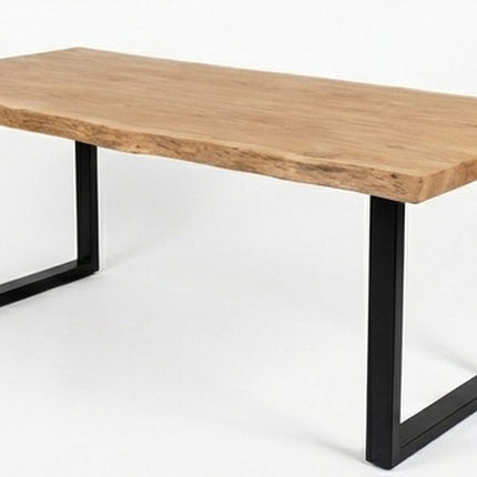Nature Square Live Edge solid oak dining table for hotels, restaurants and offices – made to order, logo engraving available