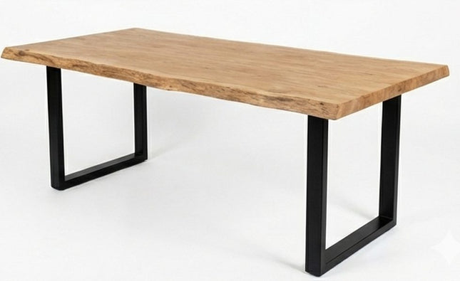 Nature Square Live Edge solid oak dining table for hotels, restaurants and offices – made to order, logo engraving available