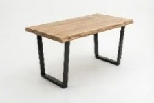 Nature Trapeze Live Edge solid oak dining table for hotels, restaurants and offices – made to order, logo engraving available