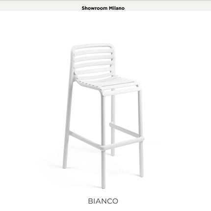 Nardi Doga High Stool 75cm in Antracite – UV-stable polypropylene outdoor bar stool