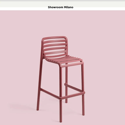 Nardi Doga High Stool 75cm – slatted outdoor bar stool for café terrace