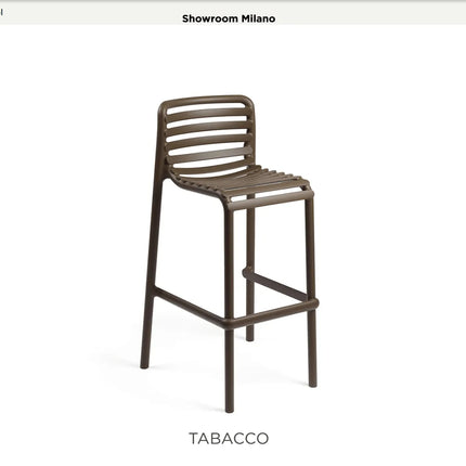 Nardi Doga High Stool 75cm – slatted resin outdoor bar stool
