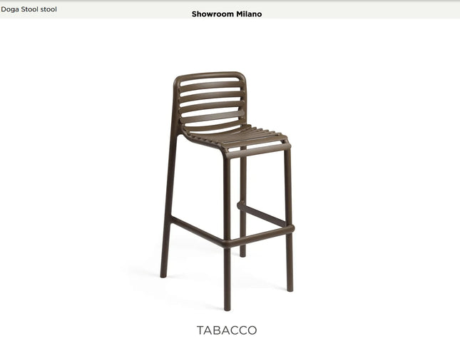 Nardi Doga High Stool 75cm – slatted resin outdoor bar stool