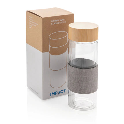 Double wall borosilicate glass bottle - hospitality