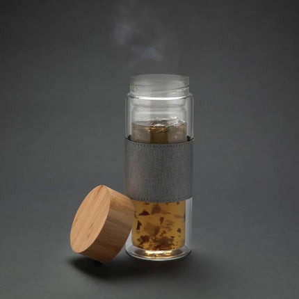 Double wall borosilicate glass bottle - hospitality