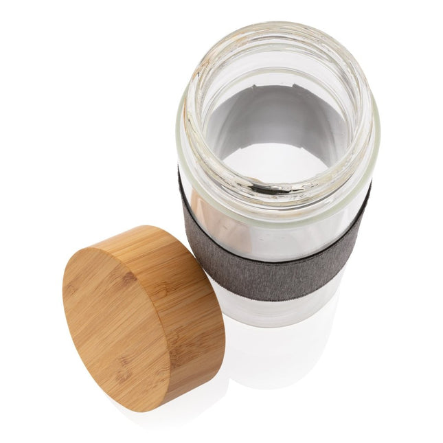 EcoSip Glass Bottle With Bamboo Lid 750ml - BPA Free Borosilicate Glass Reusable Pack Of 25 - hospitality