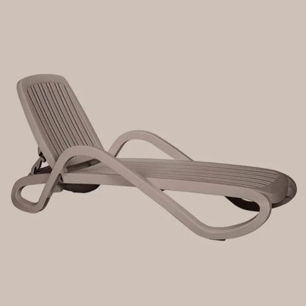 Eden Sun Lounger Stackable Outdoor Recliner with Armrests & Wheels - hospitality