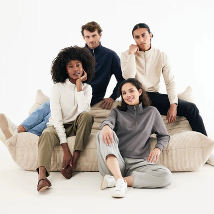 Elgon recycled cotton quarter zip sweater - hospitality