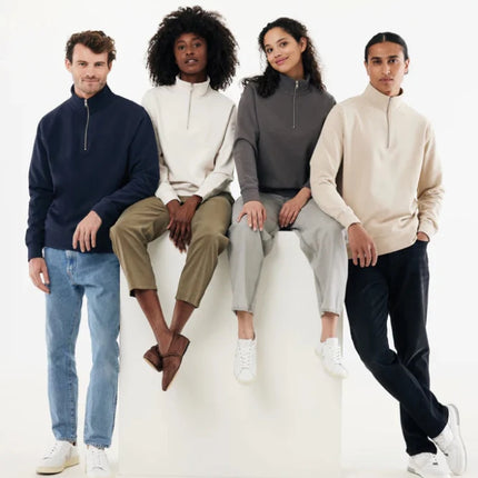Elgon recycled cotton quarter zip sweater - hospitality