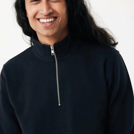 Elgon recycled cotton quarter zip sweater - hospitality