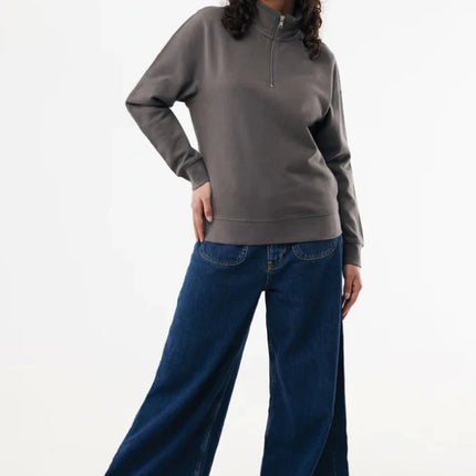 Elgon recycled cotton quarter zip sweater - hospitality