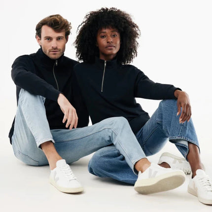 Elgon recycled cotton quarter zip sweater - hospitality