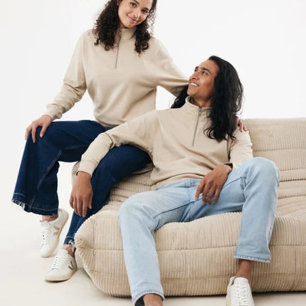 Elgon recycled cotton quarter zip sweater - hospitality