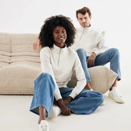 Elgon recycled cotton quarter zip sweater - hospitality