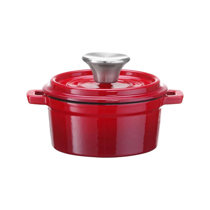 Enamelled cast iron casserole - singleportion / appetizer, red, 120mm - hospitality