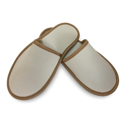 EVA Spa & Pool Slippers – Closed toe – brown piping