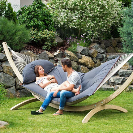 XXL Padded Double Hammock & Olymp Wooden Stand Set | CWDH Ireland