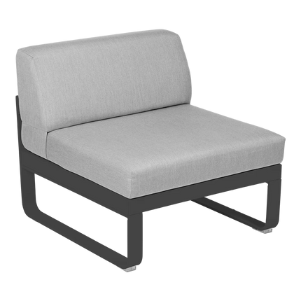 Fermob Bellevie 1-Seater Central Module – Anthracite frame with Flannel Grey fabric – modular outdoor sofa, Ireland