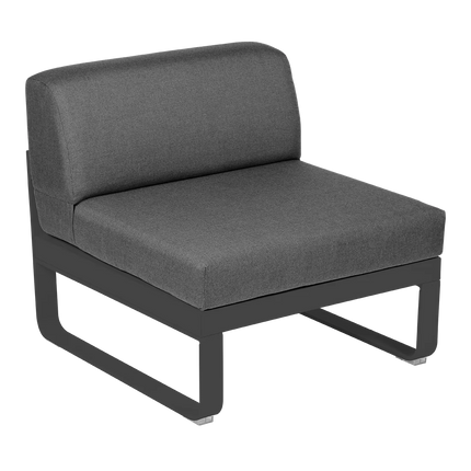 Fermob Bellevie 1-Seater Central Module – Anthracite frame with Graphite Grey fabric – modular outdoor sofa, Ireland