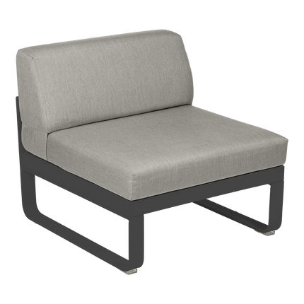 Fermob Bellevie 1-Seater Central Module – Anthracite frame with Grey Taupe fabric – modular outdoor sofa, Ireland