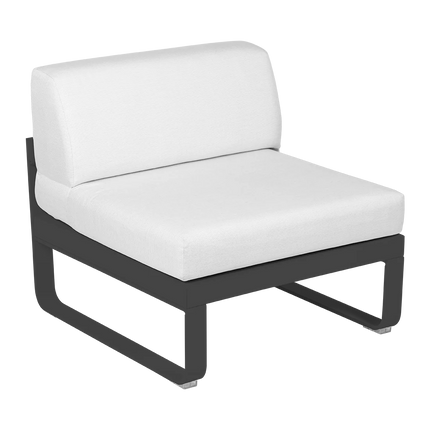 Fermob Bellevie 1-Seater Central Module – Anthracite frame with Off-White fabric – modular outdoor sofa, Ireland