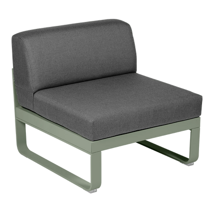 Fermob Bellevie 1-Seater Central Module – Cactus frame with Graphite Grey fabric – modular outdoor sofa, Ireland