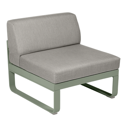 Fermob Bellevie 1-Seater Central Module – Cactus frame with Grey Taupe fabric – modular outdoor sofa, Ireland