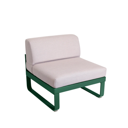 Fermob Bellevie 1-Seater Central Module – Cedar Green frame with Pearl fabric – modular outdoor sofa, Ireland