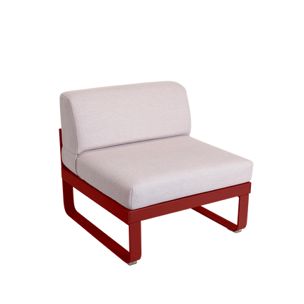 Fermob Bellevie 1-Seater Central Module – Chilli frame with Pearl fabric – modular outdoor sofa, Ireland