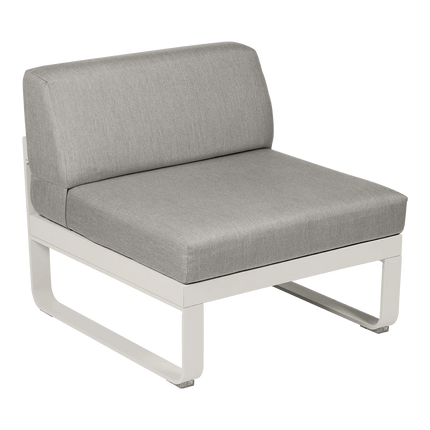 Fermob Bellevie 1-Seater Central Module – Clay Grey frame with Grey Taupe fabric – modular outdoor sofa, Ireland