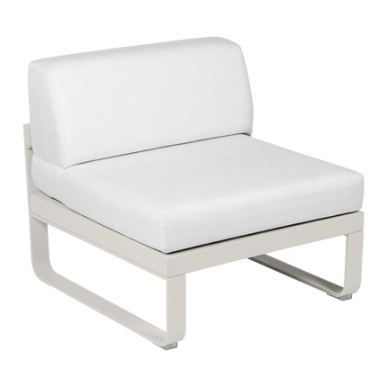 Fermob Bellevie 1-Seater Central Module – Clay Grey frame with Off-White fabric – modular outdoor sofa, Ireland