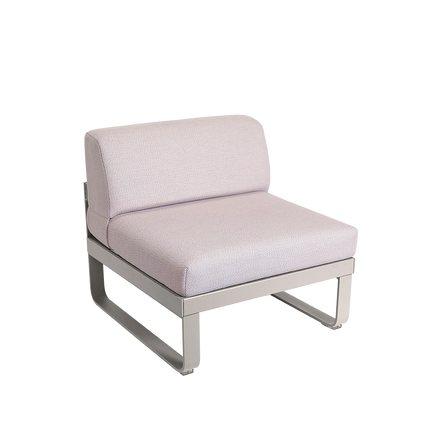 Fermob Bellevie 1-Seater Central Module – Clay Grey frame with Pearl fabric – modular outdoor sofa, Ireland