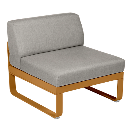 Fermob Bellevie 1-Seater Central Module – Gingerbread frame with Grey Taupe fabric – modular outdoor sofa, Ireland