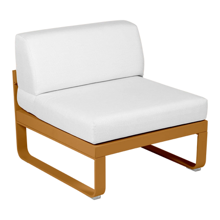 Fermob Bellevie 1-Seater Central Module – Gingerbread frame with Off-White fabric – modular outdoor sofa, Ireland