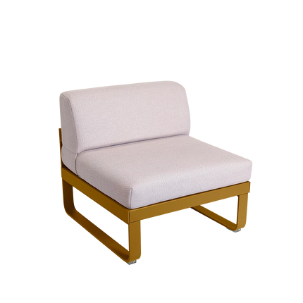 Fermob Bellevie 1-Seater Central Module – Gingerbread frame with Pearl fabric – modular outdoor sofa, Ireland