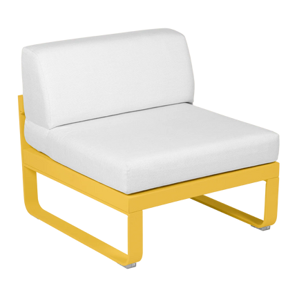 Fermob Bellevie 1-Seater Central Module – Honey frame with Off-White fabric – modular outdoor sofa, Ireland