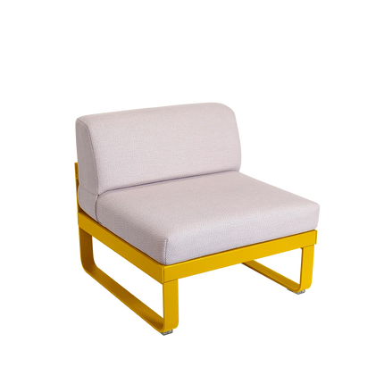 Fermob Bellevie 1-Seater Central Module – Honey frame with Pearl fabric – modular outdoor sofa, Ireland