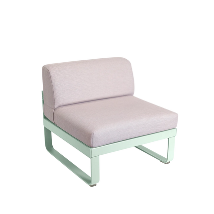 Fermob Bellevie 1-Seater Central Module – Ice Mint frame with Pearl fabric – modular outdoor sofa, Ireland