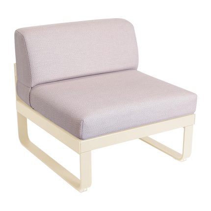 Fermob Bellevie 1-Seater Central Module – Latte Beige frame with Pearl fabric – modular outdoor sofa, Ireland