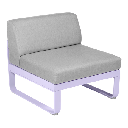 Fermob Bellevie 1-Seater Central Module – Marshmallow frame with Flannel Grey fabric – modular outdoor sofa, Ireland