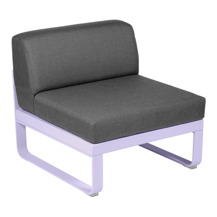 Fermob Bellevie 1-Seater Central Module – Marshmallow frame with Graphite Grey fabric – modular outdoor sofa, Ireland