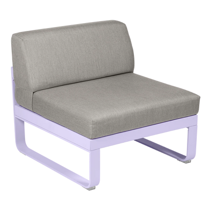 Fermob Bellevie 1-Seater Central Module – Marshmallow frame with Grey Taupe fabric – modular outdoor sofa, Ireland