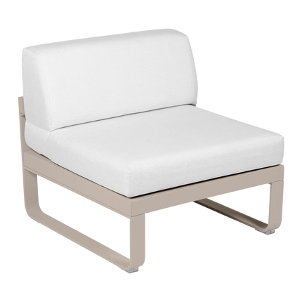 Fermob Bellevie 1-Seater Central Module – Nutmeg frame with Off-White fabric – modular outdoor sofa, Ireland