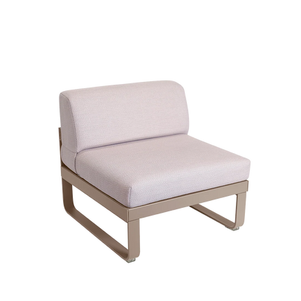 Fermob Bellevie 1-Seater Central Module – Nutmeg frame with Pearl fabric – modular outdoor sofa, Ireland
