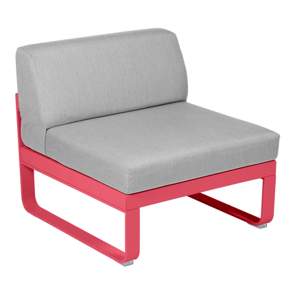 Fermob Bellevie 1-Seater Central Module – Rosalie frame with Flannel Grey fabric – modular outdoor sofa, Ireland
