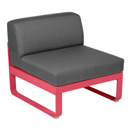 Fermob Bellevie 1-Seater Central Module – Rosalie frame with Graphite Grey fabric – modular outdoor sofa, Ireland
