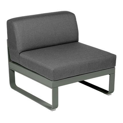 Fermob Bellevie 1-Seater Central Module – Rosemary frame with Graphite Grey fabric – modular outdoor sofa, Ireland