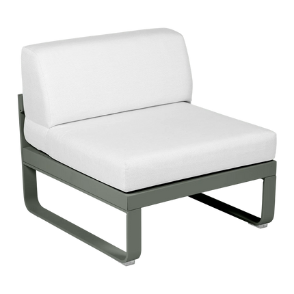 Fermob Bellevie 1-Seater Central Module – Rosemary frame with Off-White fabric – modular outdoor sofa, Ireland